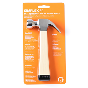 SIMPLEX Tête de marteau souple en TPE de 60 mm, bleu et blanc, avec manche de marteau blanc confortable - Product Image 3