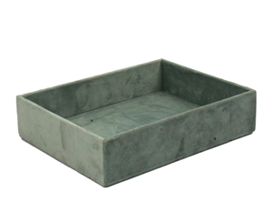 Ensemble de 2 plateaux et bols en bois au design antique avec plateau décoratif en velours vert et accessoires de table pour bols - Product Image 3
