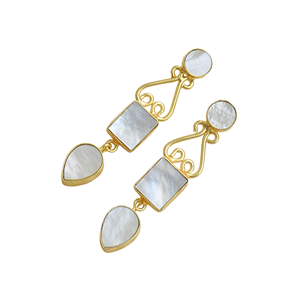 Pendientes de Perlas de Agua Dulce con Núcleo de Latón Chapado en Oro de 18K, Diseño Clásico con Borlas, Joyería Laxmi, Excelente Calidad - Product Image 3