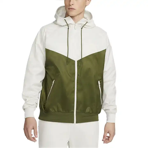 Veste coupe-vent vert olive pour hommes, pantalon de jogging assorti, survêtements de sport légers pour l'entraînement en plein air - Product Image 2