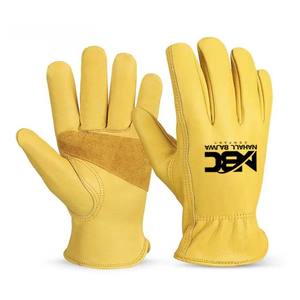 Gants de travail en cuir jaune pour hommes de taille XL Logo personnalisé Mécanicien industriel Sécurité du jardin pour le soudage à l'extérieur - Product Image 2