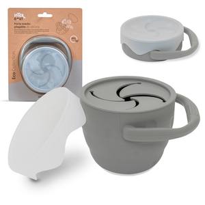 ที่วางขนมแบบพับได้ซิลิโคนสีเทาน้ำมันสำหรับเด็กทารกและเด็กโต - Product Image 1