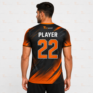เสื้อฟุตบอลผู้รักษาประตู คอวี ระบายอากาศ แห้งเร็ว ทนทาน ยืดหยุ่น แขนสั้น ชุดทีมฟุตบอล ชุดยูนิฟอร์มทีม แบบสั่งทำ - Product Image 4