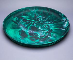 Plateau en résine à texture de marbre coloré Plateau de service lisse élégant avec un look élégant pour les salades de collations à la soupe - Product Image 2