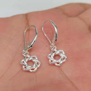 Bijoux fins en argent Sterling 925 étoile de David fait à la main deux côtés Leaverback goutte balancent breloque boucle d'oreille cadeau pour les femmes - Product Image 1