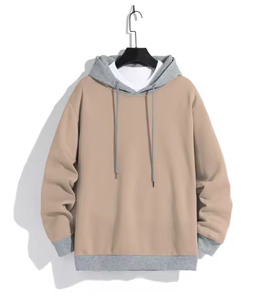 Sudadera con capucha de invierno básica de gran tamaño para hombre personalizada de lana de algodón 100%, sudadera holgada con capucha de mezcla de algodón para parejas - Product Image 3