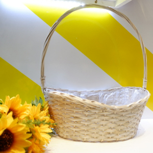 Cesta de bambú blanca, cesta tejida colorida de alta calidad, varios usos, hecha de Vietnam - Product Image 2