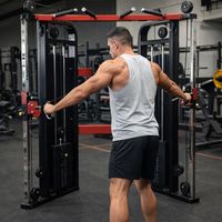 Equipo de Fitness Huanyu, Máquina de Entrenamiento Funcional con Poleas Ajustables, Sistema de Cables para Ejercicios de Pie que Ahorra Espacio