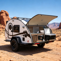Petite caravane de camping légère en forme de larme, mini caravane tout-terrain, caravane de voyage pour le camping et les voyages sur route