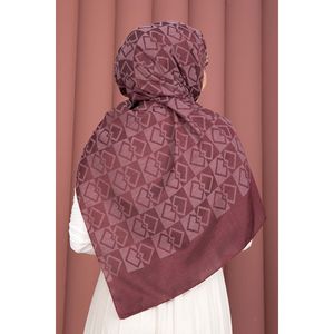 Serie de Chales Jacquard Borgoña Premium, Bufanda de Seda con Diseño Floral Transpirable, Accesorio de Moda en Material de Rayón y Poliéster - Product Image 3
