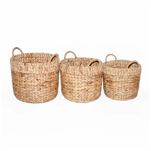 Handmade Water <b>Hyacinth</b> <b>Basket</b> Multipurpose Storage for Kitchen Decorative Wholesale Bulk Orders Customizable Colors Supplier - Product Image 4