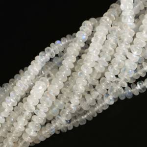 Cuentas Redondas Lisas de Piedra Lunar Arcoíris de 3.5-5.5 mm, Cuentas Sueltas de Piedra Lunar con Destello Azul Natural, 16 Pulgadas para la Fabricación de Joyas - Product Image 4