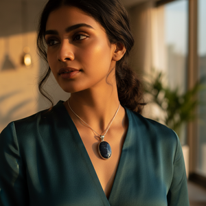 Collier pendentif en argent 925 avec agate noire pour femmes - élégant et chic - Product Image 1