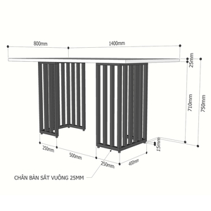 โต๊ะรับประทานอาหารทรงสี่เหลี่ยม Anzio ขนาด 140/160x80 ซม. ท็อปไม้กระถินเทศ ขาเหล็ก ประกอบสำเร็จและขยายได้ สำหรับใช้ในบ้าน/สำนักงาน-BA68049 - Product Image 5