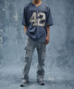 Camiseta de poliéster 100% personalizada, camiseta recortada de fútbol con estampado Digital, camiseta de secado rápido, malla cuadrada de gran tamaño para hombres, fútbol de talla grande - Product Image 3