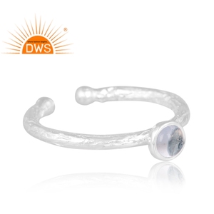Anillo apilable de piedras preciosas de Topacio azul natural de plata de ley fina de última tendencia, fabricante de joyería personalizada - Product Image 2