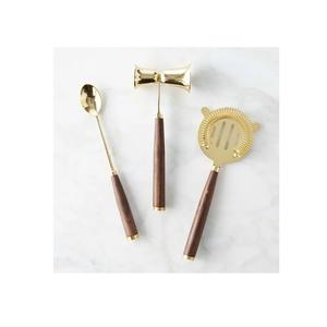 Juego de Herramientas de barra de acero inoxidable y madera para Bar, Accesorios para Juego de 3 Bar, Color dorado, de la mejor calidad - Product Image 1