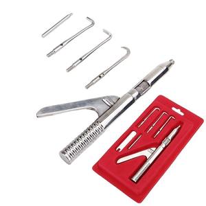 เครื่องมือถอดครอบฟันแบบใช้มือ 3 หัวจับ สแตนเลส ใช้ซ้ำได้ คีม ปากคีบ เครื่องมือผ่าตัดทางทันตกรรม - Product Image 6