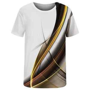 Camiseta de manga corta con cuello redondo orientada a la exportación de alta calidad impresa 100% para hombre hecha en Pakistán - Product Image 1