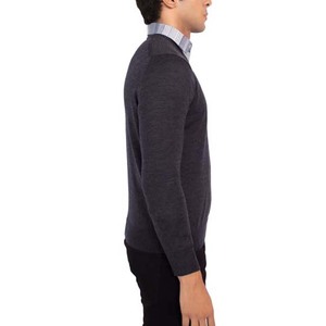 Suéter de Hombre de Alta Calidad, Súper Cómodo, Informal, Holgado, Cuello en V, Manga Larga, Talla Grande, 100% Algodón, Frente - Product Image 3