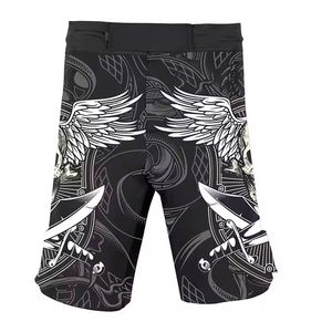 Men's MMA Lightweight Quick-Dry Breathable Durable Athletic Gym Shorts with Elastic <b>Waist</b> and Front Logo-Customizable Sportswear - Product Image 5