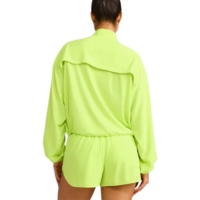 Veste coupe-vent pour femmes, luxe, douce, respirante, légère, résistante à l'eau, 100% nylon, sans couture, fermeture éclair intégrale, col montant, devant