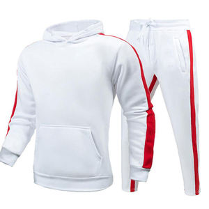 Top con capucha de lana gruesa para hombre y pantalones acampanados apilados, conjunto de dos piezas, traje informal cálido para ropa de calle de invierno, sudaderas con capucha de moda - Product Image 1