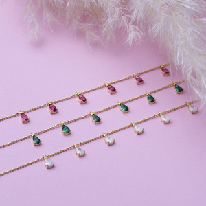 Minimaliste Ruby CZ Pierre Poire Goutte Forme En Gros Fabriqué À La Main En Argent Sterling 925 Shaker Cheville - Product Image 5