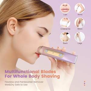 Depiladora Eléctrica 2 en 1 de Doble Cabezal para Mujer, Recargable por USB, Recortadora de Bikini, Uso en Seco y Húmedo, Impermeable, para Piernas, Cuerpo y Rostro - Product Image 4