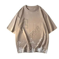 Vente en gros pas cher T-Shirt surdimensionné à épaules tombantes pour hommes T-shirts en coton uni vierge à séchage rapide respirant sans col pour adultes