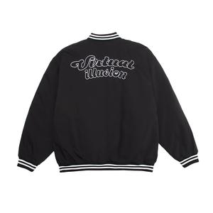 Blouson aviateur personnalisé en satin de baseball en coton pour hommes impression décorative motif fermeture éclair hiver veste chaude rembourrée haut - Product Image 4