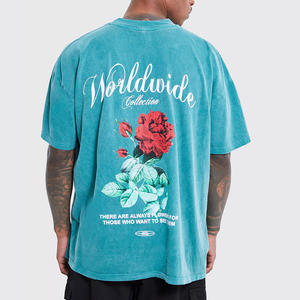 Camiseta lavada con acabado de tinte ácido Camiseta de manga corta unisex en algodón suave Ideal para capas Trajes de calle - Product Image 6