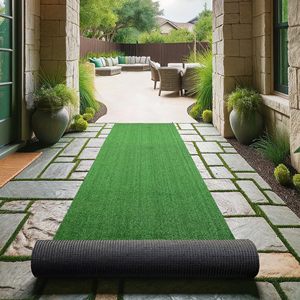 Gazon synthétique fabriqué à la machine, épaisseur moyenne, écologique, antidérapant, adapté aux animaux domestiques, pour les voyages, la maison, le camping, les pique-niques - Product Image 1
