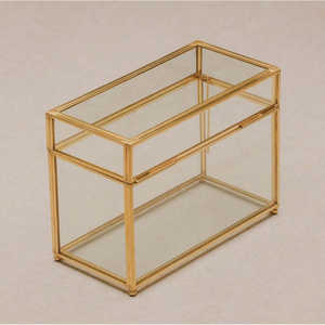 4x6 Upright <b>Photo</b> Print <b>Box</b> Brass & Glass Design for Living Room Display - Product Image 2