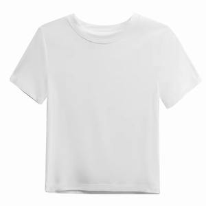 Tops cortos ajustados de estilo veraniego para mujer de alta calidad, camiseta ecológica informal personalizada de manga corta con estampado de alta moda - Product Image 4