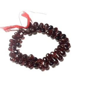 Cuentas de piedras preciosas de granate rojo natural Fabricación de joyas sueltas Briolette facetado certificado IGI de grado AAA - Product Image 4