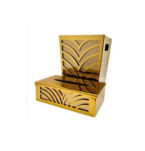 Elegante y Lujoso Dispensador de Servilletas y Cubiertos de Metal Dorado con Función para Colgar, Tamaño Personalizado, Embalaje en Cartón para Mesa - Product Image 6