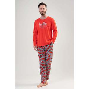 Conjunto de Pijama para Hombre CEPLI ERKEK P.SUPREM con Cuello Redondo y Manga Larga - Rojo - Rojo - Product Image 2
