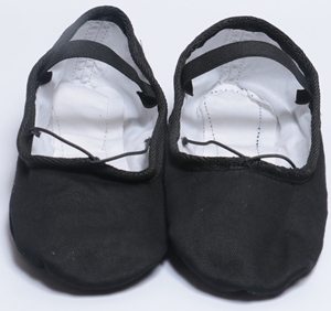 Chaussure de danse de ballet à semelle fendue en toile noire de haute qualité professionnelle OEM chaussures de danse de ballet en toile pour femmes filles et enfants - Product Image 1