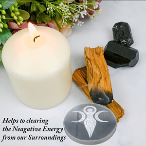 Vente en gros de plaque de chargement en sélénite déesse ange design plaque de nettoyage en cristal énergie de guérison spirituelle pierre de palmier chakra du cœur - Product Image 5