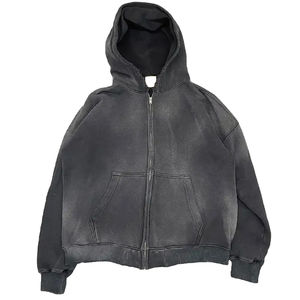 En ligne Nouvelle Mode Personnalisé Solide Couleur Lourd Hommes à Capuche Haute Qualité Surdimensionné Goutte D'épaule Lavage À L'acide Zipper À Capuche Hommes - Product Image 2