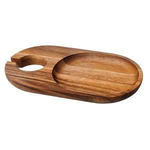 Assiettes à cocktail en bois d'acacia écologiques Petaluma, faciles à nettoyer, articles de cuisine de luxe, vente en gros - Product Image 1