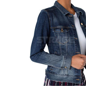 Conception de logo personnalisée, veste en jean pour femmes en coton tricoté d'hiver, respirante, service OEM en gros en stock - Product Image 4