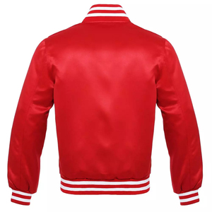 <b>Men</b> Satin Varsity <b>Jacket</b> Baseball Style <b>Lightweight</b> Bomber <b>Jacket</b> Custom Logo Wholesale - Product Image 4