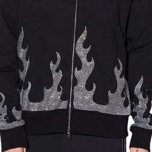Sudadera con Capucha Unisex de Forro Polar Ecológico con Logotipo Gótico Bordado con Pedrería, 100% Algodón, Estilo Urbano - Product Image 2