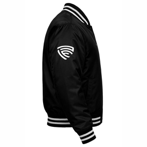 Veste de baseball universitaire pour hommes Vêtements de sport Satin Polyester Retro Zip Vêtements d'extérieur décontractés - Product Image 3