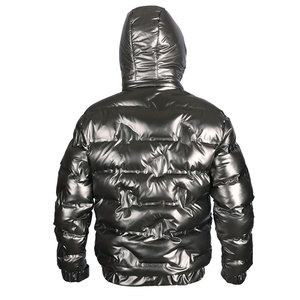 Chaqueta impermeable a prueba de viento para hombre, abrigo de burbujas con cremallera, capucha acolchada, plumón acolchado, alta calidad, invierno, 100% - Product Image 3