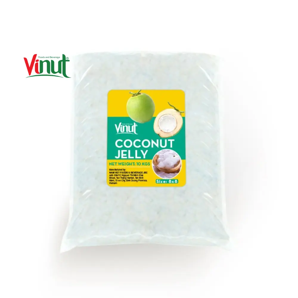 10 кг пакет VINUT Nata de Coco 8x8 мм вьетнамские Оптовые заводы кокосовое желе