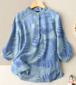 Ladies Muslim Casual Loose Evening Dress Printed Women's Short Sleeve Shirt Top Shirt - Product Image 6