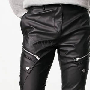 Fabricante de Pakistán, pantalones para hombre, superventas, pantalones de cuero con logotipo personalizado, pantalones de invierno de cuero - Product Image 4